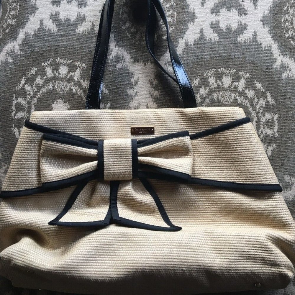Kate Spade Mt Perry Rumor Bow Tote Shoulder Handbag EUC